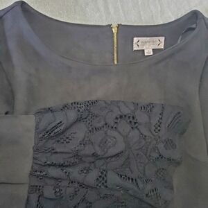 Nanette Lepore Black Lace Bell Sleeve Sheath Dress Size 10 Whimsigoth‎